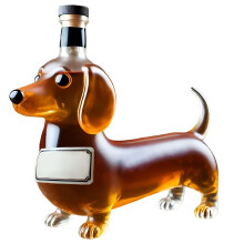 ACDANC Funny Dachshund Dog Whiskey Bottle Shaped Whiskey Bottle Unique Red Wine Decanter for Whiskey Lovers Dog Lovers 9.3"