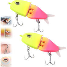 Zestaw przynęt S-Action Mini Glide Bait 2 szt. wieloczęściowych swimbaitów