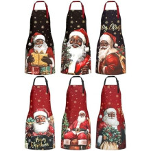 Christmas Aprons with Pockets 6 Pcs Waterproof Adjustable