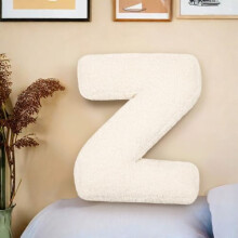 Plüschkissen mit dem Buchstaben Z, Kuschelkissen mit dem Anfangsbuchstaben Z für Bett/Sofa, dekoratives Buchstabenkissen (Z), passend zur