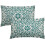 Μαξιλαροθήκες σε στυλ γαλαζοπράσινου boho 12x20", Vintage με σχέδιο λουλουδιών, λινά 1