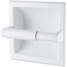 Recessed Toilet Paper Holder White Stainless Steel