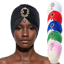 Vintage turbanhat med krystalbroche turbanhovedbeklædning til 1920'erne Gatsby kostume cocktailfest