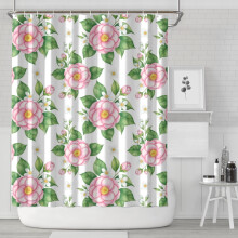 Duschvorhang mit Blumenmuster, 84 x 72 Zoll, mit 12 Haken