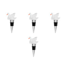 4 tapones de vino con forma de cisne, reutilizables, ideales para bares, fiestas, bodas, Navidad y Halloween.