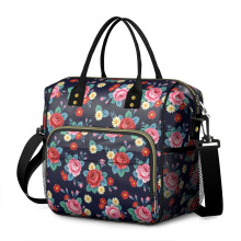 Geantă de prânz izolată și etanșă cu imprimeu floral pentru femei – pentru serviciu, plajă, călătorii, picnic, camping