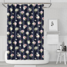 Duschvorhang mit Blumenmuster, 72 x 72 Zoll, mit 12 Haken