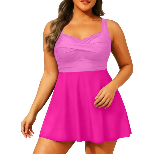 Γυναικείο σετ μαγιό tankini για μέτριο μέγεθος, plus size