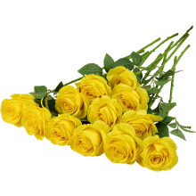 12 rose nere artificiali, rose finte in seta, bouquet di rose realistiche con steli lunghi per decorazioni di centrotavola per matrimoni, feste in