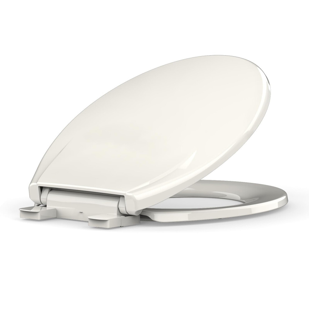 Tropow Round Toilet Seat With Quick-Release, Soft-Close & Easy Install Â Compatible With Most Round Toilets, Biscuit 9162407098279