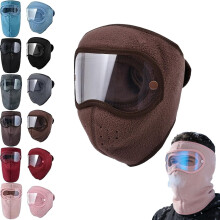 Vintervarma fleece vindtäta HD-glasögon, avtagbara ansiktsmasker för skyddsglasögon, varm vintermask för unisex