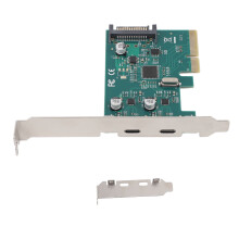 PCIe naar USB-C-adapter met dubbele poort, 10 Gbps