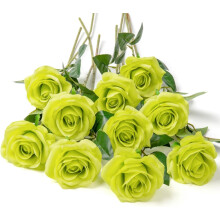 10 rosas artificiais pretas, flores de seda com hastes longas para decoração de casamentos, festas, casa e cozinha.