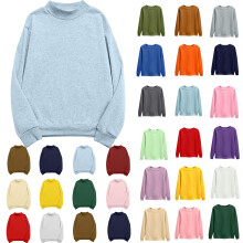 Felpe da donna taglie forti, felpe oversize da donna con scollo rotondo, maniche lunghe, collo alto, felpa in velluto02-Azzurro_S