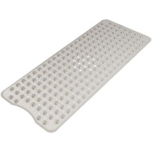 Antislip douchemat 40x16 inch, douchematten met zuignappen en afvoergaten, antislip badmat voor in bad voor ouderen en kinderen, transparant grijs