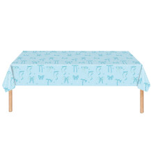 Wegwerpbare waterdichte tafelkleed met strikmotief, rechthoekig, geschikt voor feestdecoraties met strik.