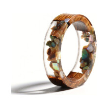 Handgefertigter Ring aus Holz und Harz – Jubiläumsgeschenk für Frauen, P,8