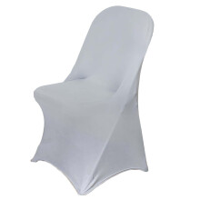 BalsaCircle Zilverkleurige Spandex Rekbare Opvouwbare Stoelhoezen Effen Stoelhoezen Bruiloftsdecoraties