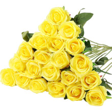 20 rosas artificiales de seda realistas con tallos largos, color negro – ideales para el hogar, bodas y centros de mesa para fiestas (compatibles