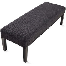 Stretch-Jacquard-Essbanküberzug, staubabweisend, abnehmbar, waschbar, für Schlafzimmer/Küche/Hotel/Bankett (T-Schwarz)