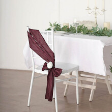 BalsaCircle5Burgundy Accordion Crinkle Taffeta Chair Sashes Wedding