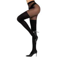 Meias-calças góticas que imitam coxas, meias até o joelho, meias de tricô femininas sensuais.