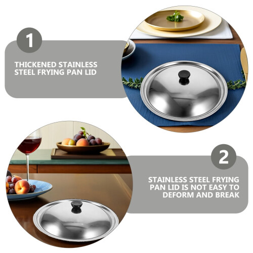 Thickened Stainless Steel Pan Lid Replacement for Kitchen Pots 2