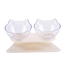Comedero para mascotas de gran venta, protector de cuello para gatos, comedero transparente inclinado para la cara del gato, a prueba de salpicaduras