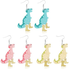 3 paar schattige acryl oorbellen met dinosaurusmotief voor dames – kleurrijke oorbellen met dierenhangers, ideaal als kerst- of verjaardagscadeau