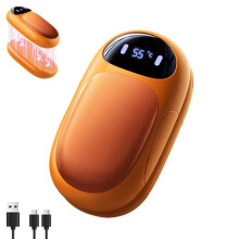 2025 Magnetische handwarmer met dubbele batterij, 3000mAh, 3 warmtestanden, oplaadbaar en draagbaar – Feloranje