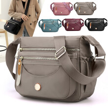 Waterdichte nylon schoudertas met meerdere lagen | Crossbody/rugzak | Grote capaciteit, lichtgewicht, unisex | 26x21x11cm | Geschikt voor reizen en