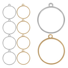 FRCOLOR Lot de 10 cadres ronds à dos ouvert pour la coulée de résine, en acier inoxydable, pour la création de pendentifs creux et la fabrication