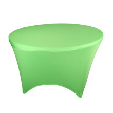 Round Tablecloth with Four Corner Elastic Bands for Secure Universal Fit on Large Circular Dining and Wedding Tables