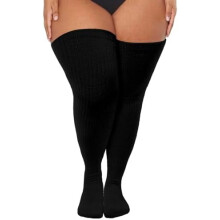 Meias 7/8 Plus Size Femininas, Meias Macias Acima do Joelho, Meias Grossas e Felpudas para as Pernas no Inverno