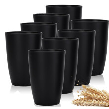 Ensemble de 8 gobelets en paille de blé, 473 ml (16 oz), incassables, réutilisables, lavables au lave-vaisselle, adaptés à la maison et aux