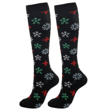 Compressiesokken voor dames en heren, feestelijke kerstsokken voor hardlopen, 20-30 mmHg ondersteuning, zacht en dik, voor op reis/sport, maten S-XL,