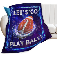 Couverture de football, de rugby et de sport en peluche, ultra douce, confortable et chaude, en polaire, idéale pour les enfants, les filles, les