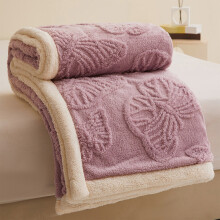 Winter Blanket Soft Warm Solid Color Double Layer Sheep Blanket Nap Blanket 39.37x59.05in