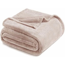 Fleece deken kingsize voor op bed, superzacht en warm, geschikt voor alle seizoenen, behaaglijk, pluche, lichtgewicht, 304 x 304 cm, camelkleur