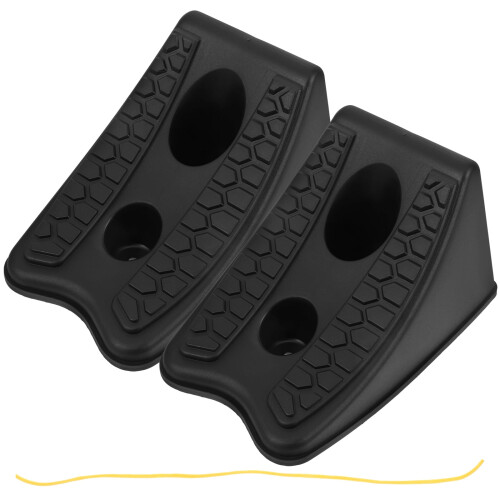 FRCOLOR wheel chock wedge vehicle stopper black 2 pcs