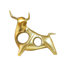 Sculpture moderne de taureau en résine dorée pour bureau, salon, étagère – Statue de décoration de luxe