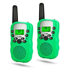 2-pak walkie-talkies til børn – 22 kanaler, baggrundsbelyst LCD-skærm, lommelygte, 5 km rækkevidde, kompatibel med udendørs eventyr og camping