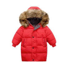 Doudoune d'hiver chaude et épaisse à capuche pour enfants de 7 à 8 ans, rouge – Idéale pour les températures froides