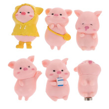 Aimants de réfrigérateur Masteelf Cochon Rose en PVC magnétique, lot de 6