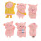 Μαγνήτες ψυγείου Masteelf Pink Piggy από μαγνητικό PVC για διακόσμηση 6 τεμάχια 1