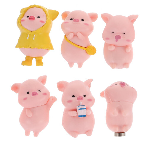 Μαγνήτες ψυγείου Masteelf Pink Piggy από μαγνητικό PVC για διακόσμηση 6 τεμάχια