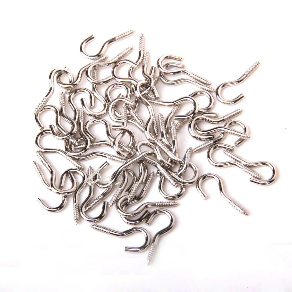 Mini Screw Eye, 6Mm Diameter Eye Screws 50Pcs Metal Eye Hook Shape Screw Hooks Self Tapping Screws Hooks, Zinc Plated Eyelet Hooks - 9338982287609