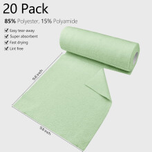 Rouleau de chiffons de nettoyage en microfibre - Chiffons détachables, réutilisables et lavables, 20 chiffons, pour la cuisine, la voiture et le