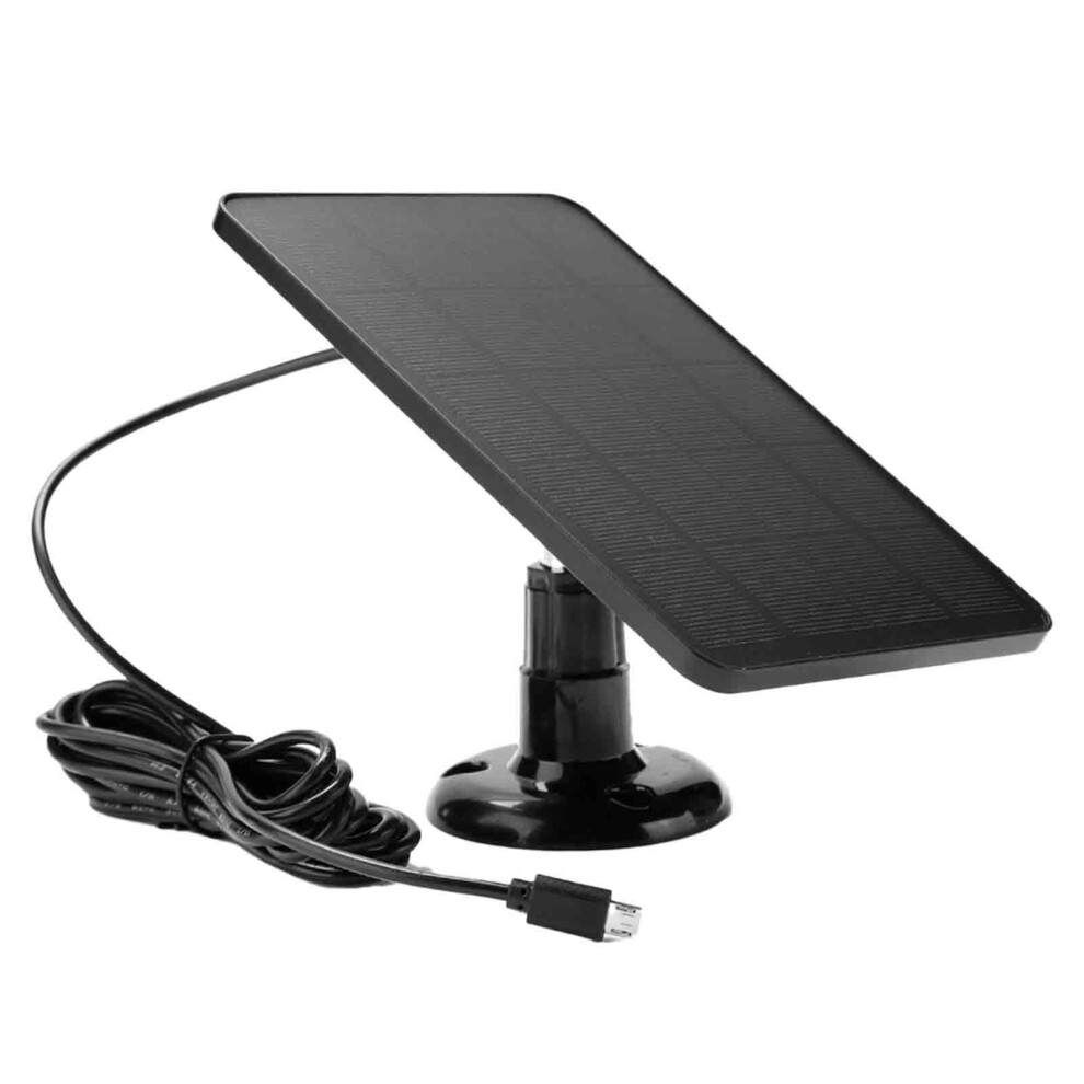 5W Solar Panel For Security Camera, Micro Usb & Usb-C, Dc 5V, Ip65 Waterproof, Adjustable Mount, Compatible With Outdoor Rechargeable Battery Cameras 9423501706508