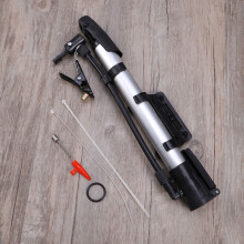 Worgeous Bike Floor Pump High Volumn Aluminum Alloy Floor Pump for Road Mountain Bike Tire Simple from to Valves (Silver White)